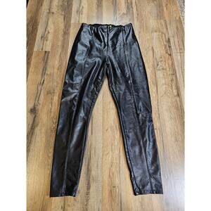 Lysse Black Vegan Faux Leather Leggings Women’s Size S Pull On Slimming